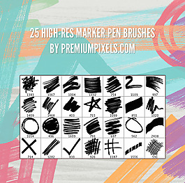 25款高清晰PS记号笔质感笔刷