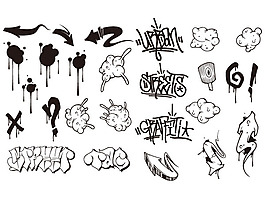 Go Media出品潮流矢量素材Set15-graffiti