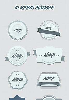 复古徽章PSD分层素材