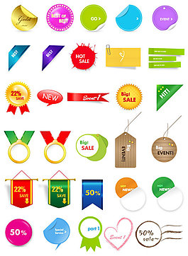 卡通标签标贴——矢量素材