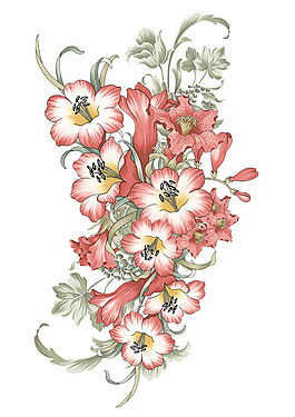 时尚手绘花纹psd素材