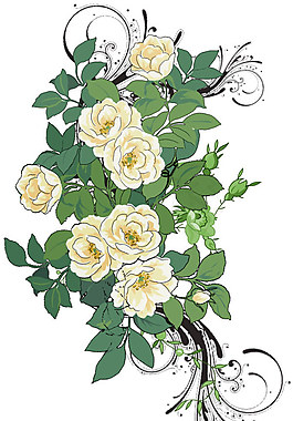 时尚手绘花纹psd素材5