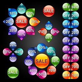 数字标签组合图形矢量图