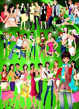 时尚广告女孩psd分层素材集