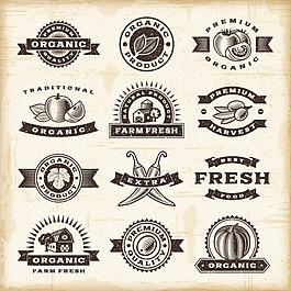 园农场主题标签02-矢量素材