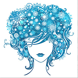 蓝色酷炫女孩插画