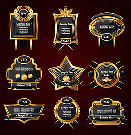 欧式经典花纹标签瓶贴01——矢量素材