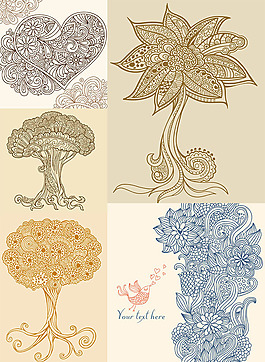 潮流线条插画矢量素材