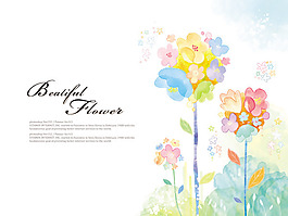 淡彩花木PSD素材