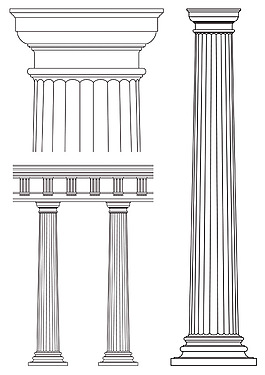 罗马柱速写图片