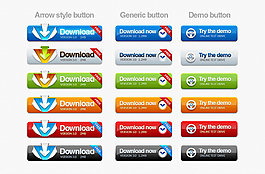 质感按钮psd分层素材