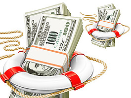 绳索救生圈美元矢量素材