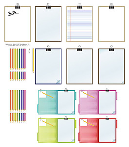 铅笔和记录板矢量素材