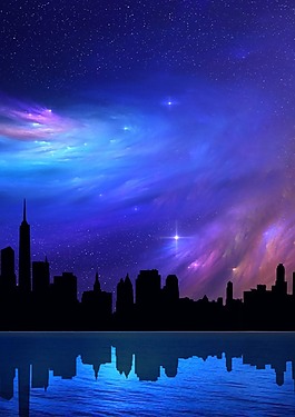 唯美都市背景