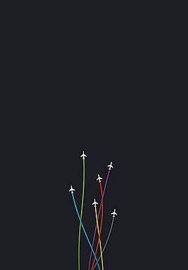 黑色背景小飞机背景图