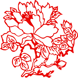 牡丹 牡丹花 矢量牡丹 线描牡丹