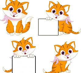 卡通猫空白公告栏图片