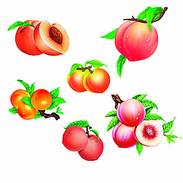 手绘水果桃子