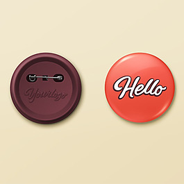 逼真胸针徽章PSD素材