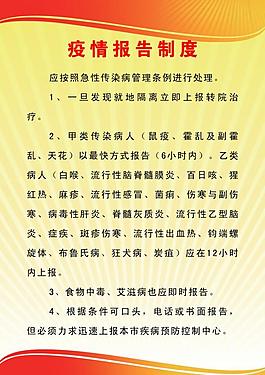 疫情报告制度展板图片