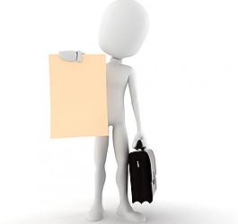 拿着空白卡片的3d小人图片