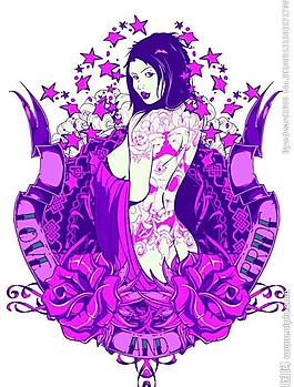 t恤花纹欧美纹身图片