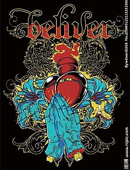 纹身图案t恤花纹图片