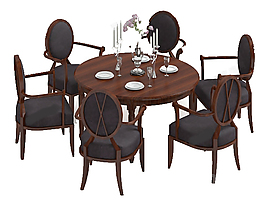 时尚餐桌模型素材