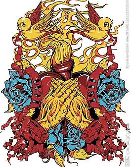 纹身图案t恤花纹图片