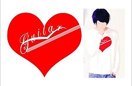 t恤心形吉他图案图片