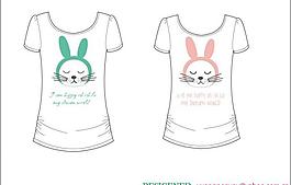 t shirt t恤 印花 可爱 服装 卡通 漫画 兔图片