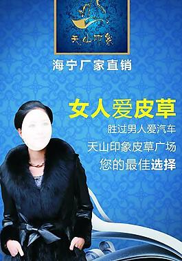 天山皮草x展架图片