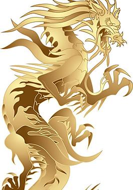 龙年花纹图案矢量素材