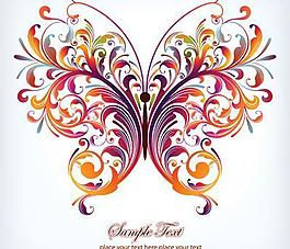 蝴蝶花纹矢量素材二