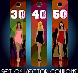 时尚美女模特吊牌图片