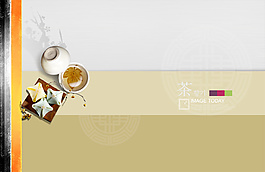 高清PSD分层素材茶背景模板