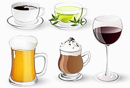 啤酒茶水咖啡红酒图片