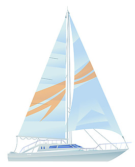 精美帆船矢量图