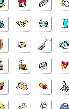 可爱卡通矢量图标六