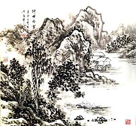 丙官山水画图片