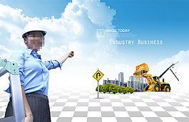 高清PSD分层素材现代工程师