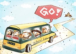 巴士上的小学生