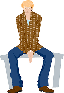 矢量坐着的男性