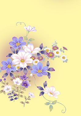 唯美花团底纹花纹素材
