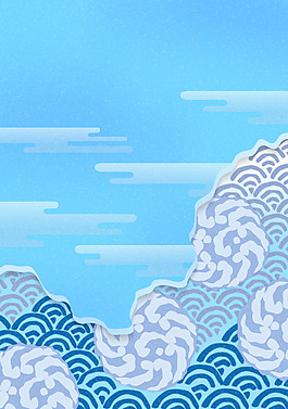 天空蓝加水纹底纹花纹素材