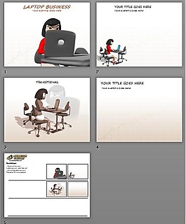 工作的卡通女性PPT