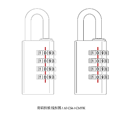 密码挂锁线框图(AICS6)