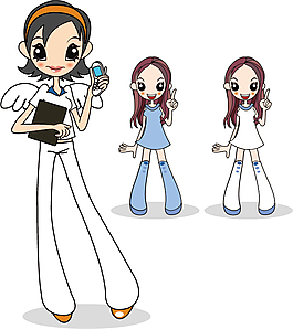 女孩人摆POSS 带天使般的翅膀