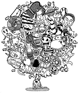树形创意插画设计图片