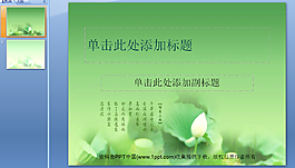 淡雅荷花PPT模板